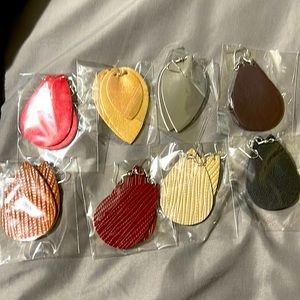 8 pairs of faux leather earrings